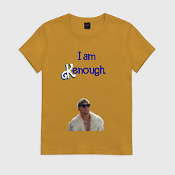 Футболка хлопковая женская Im Kenough, цвет: горчичный