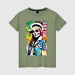 Женская футболка Skeleton fashionista - Milano - pop art