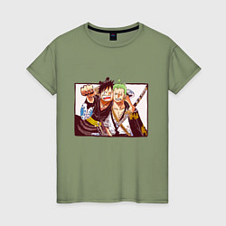 Женская футболка Луффи и Ророноа Зоро - Ван пис