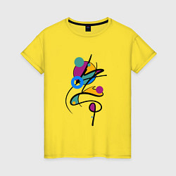 Женская футболка Яркая разноцветная абстракция