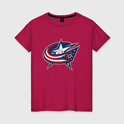 Женская футболка Columbus blue jackets - hockey team - emblem