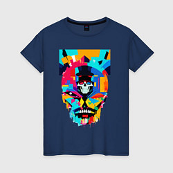 Женская футболка Funny skull - pop art