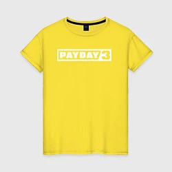 Футболка хлопковая женская Payday 3 logo, цвет: желтый