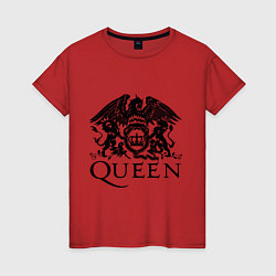 Футболка хлопковая женская Queen - logo, цвет: красный