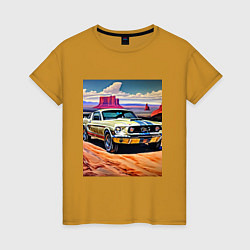 Женская футболка Авто Мустанг