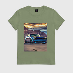 Женская футболка Авто Додж Челленджер