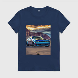 Женская футболка Авто Додж Челленджер