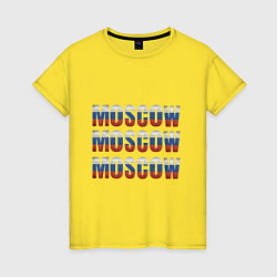 Футболка хлопковая женская Moscow триколор, цвет: желтый