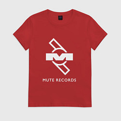 Футболка хлопковая женская Depeche Mode Mute Records Logo, цвет: красный
