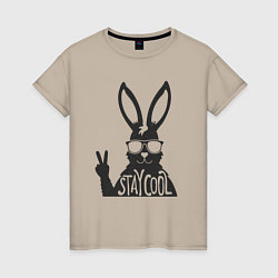 Женская футболка Stay cool rabbit