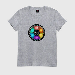 Футболка хлопковая женская Бакуган стихии, цвет: меланж