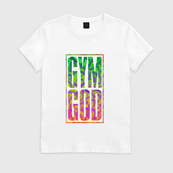 Футболка хлопковая женская Gym god, цвет: белый