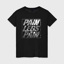 Футболка хлопковая женская Legs day, цвет: черный