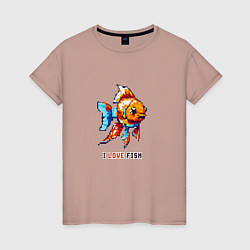 Женская футболка Пиксель рыбка