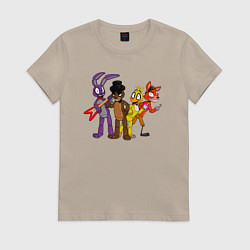 Футболка хлопковая женская Команда FNAF, цвет: миндальный