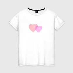 Женская футболка Два розовых сердца