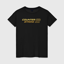 Женская футболка Counter strike 2 gold logo