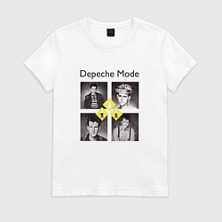 Футболка хлопковая женская Depeche Mode - DM retro, цвет: белый