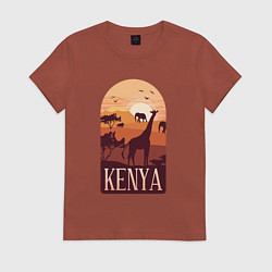 Футболка хлопковая женская Kenya, цвет: кирпичный