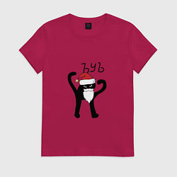 Женская футболка Мем - снежок дед мороз