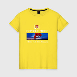 Футболка хлопковая женская Depeche Mode - Music for the Masses logo, цвет: желтый