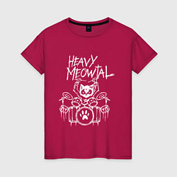 Женская футболка Heavy Meowtal - кошачья музыка
