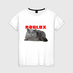 Женская футболка Кот roblox