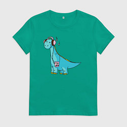 Женская футболка Music dino