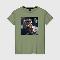 Женская футболка Тигр астронавт