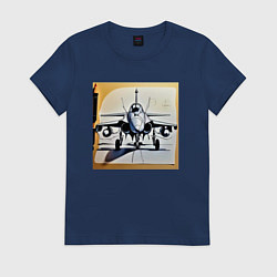 Женская футболка Эскиз истребителя