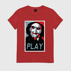 Футболка хлопковая женская Play saw, цвет: красный
