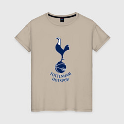 Футболка хлопковая женская Tottenham Hotspur fc sport, цвет: миндальный