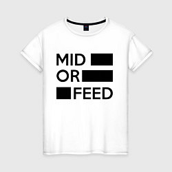 Футболка хлопковая женская Mid or feed, цвет: белый
