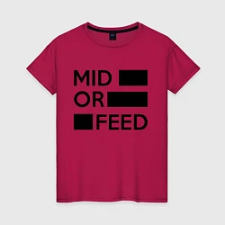 Футболка хлопковая женская Mid or feed, цвет: маджента