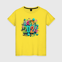 Женская футболка Happy 2024