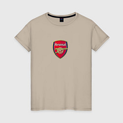 Футболка хлопковая женская Arsenal fc sport club, цвет: миндальный