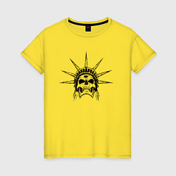 Женская футболка Статуя свободы с черепом