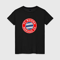 Футболка хлопковая женская Бавария клуб, цвет: черный