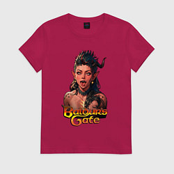 Футболка хлопковая женская Karlah - Baldurs gate - ahegao, цвет: маджента