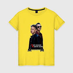 Футболка хлопковая женская Depeche Mode - Dave and Martin Memento Mori, цвет: желтый