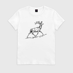 Женская футболка Олень бежит на гору