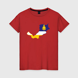 Футболка хлопковая женская Республика Бурятия, цвет: красный