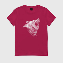 Женская футболка Торс ревущего медведя