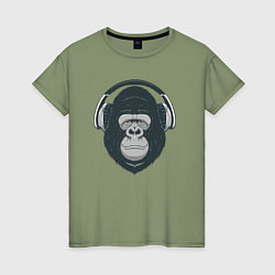 Женская футболка Monkey music