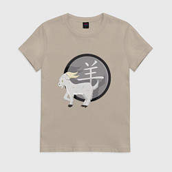 Женская футболка Год козы на китайском