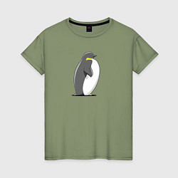 Женская футболка Мультяшный пингвин сбоку