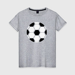 Футболка хлопковая женская Простой футбольный мяч, цвет: меланж