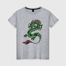 Женская футболка Символ года - зелёный дракон