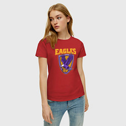 Футболка хлопковая женская Eagles basketball, цвет: красный — фото 2