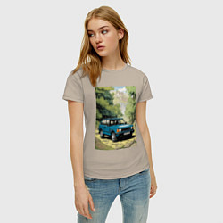 Футболка хлопковая женская Land Rover - Range Rover 1998, цвет: миндальный — фото 2